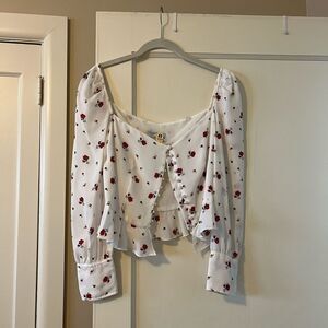 Lioness floral print white blouse top size XS from Shopbop